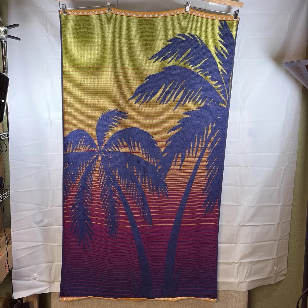 Trident 100% Cotton Beach Towel 37x66 Reversible Palm Tree Print